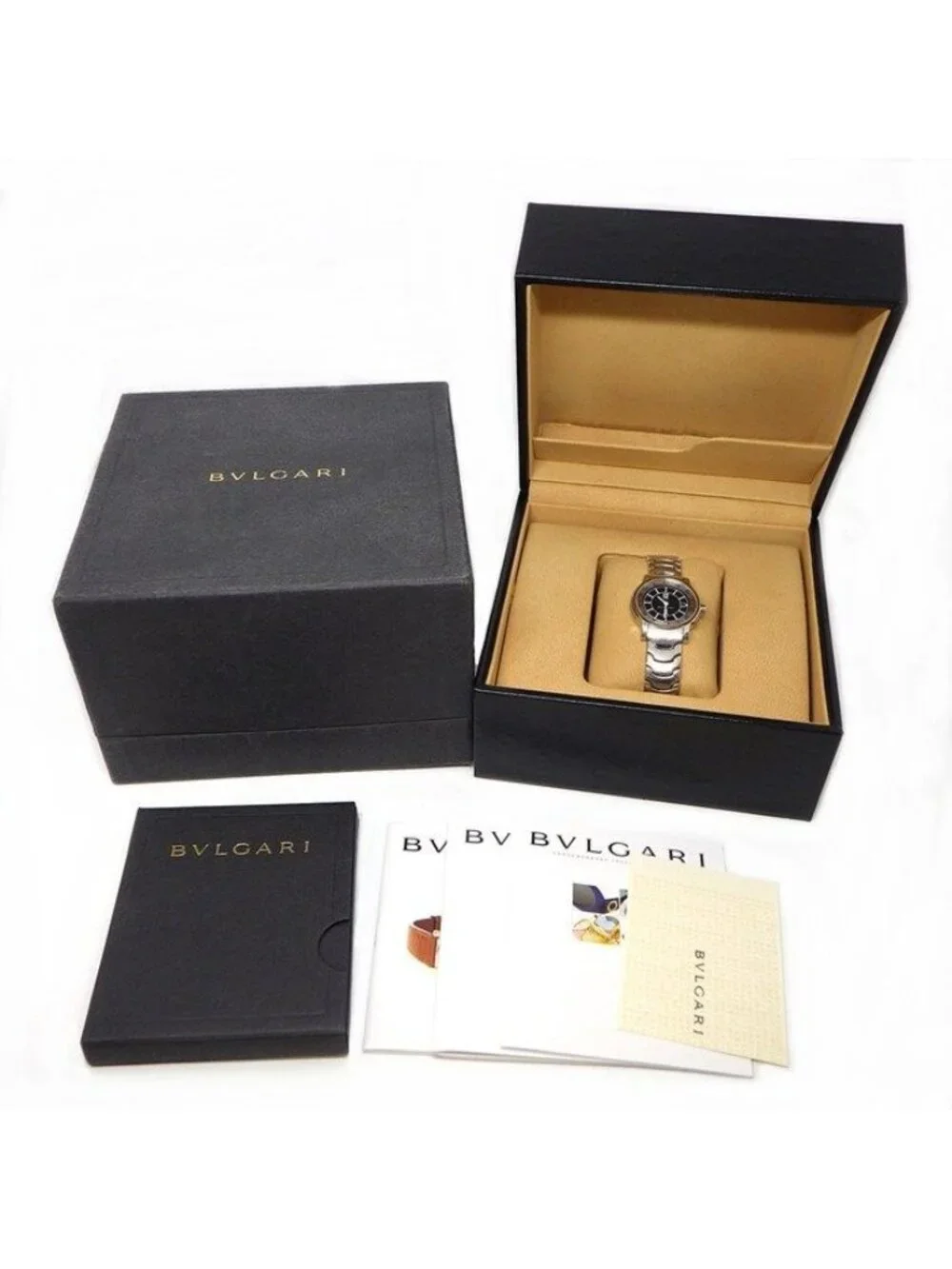 Bvlgari Watch Solo Tempo Date Black Dial SS Quartz Analog